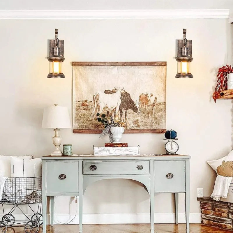 BowLift | Wall Light with Vintage Glass Shade Design