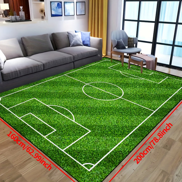 BowLift | SoccerPlay | Non-Slip Washable Rug for Living Room & Bedroom