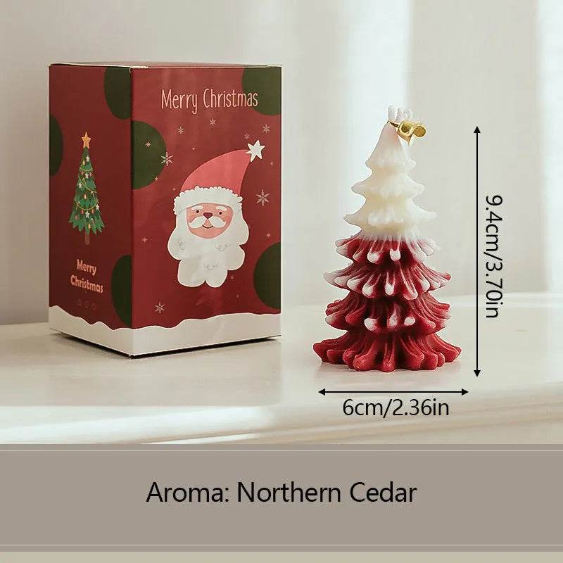 BowLift | Merry Christmas Candle 3D Xmas Tree Shaped Aromatherapy Candles Ornaments Navidad New Year Party Home Decor Xmas Gift