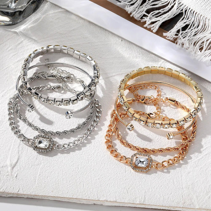 BowLift | 4pcs Diamond Shimmer Bracelet Stack