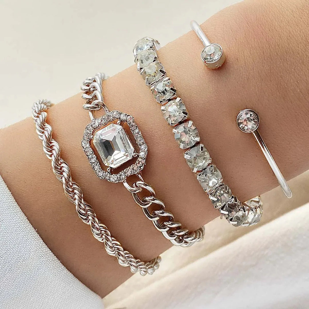 BowLift | 4pcs Diamond Shimmer Bracelet Stack