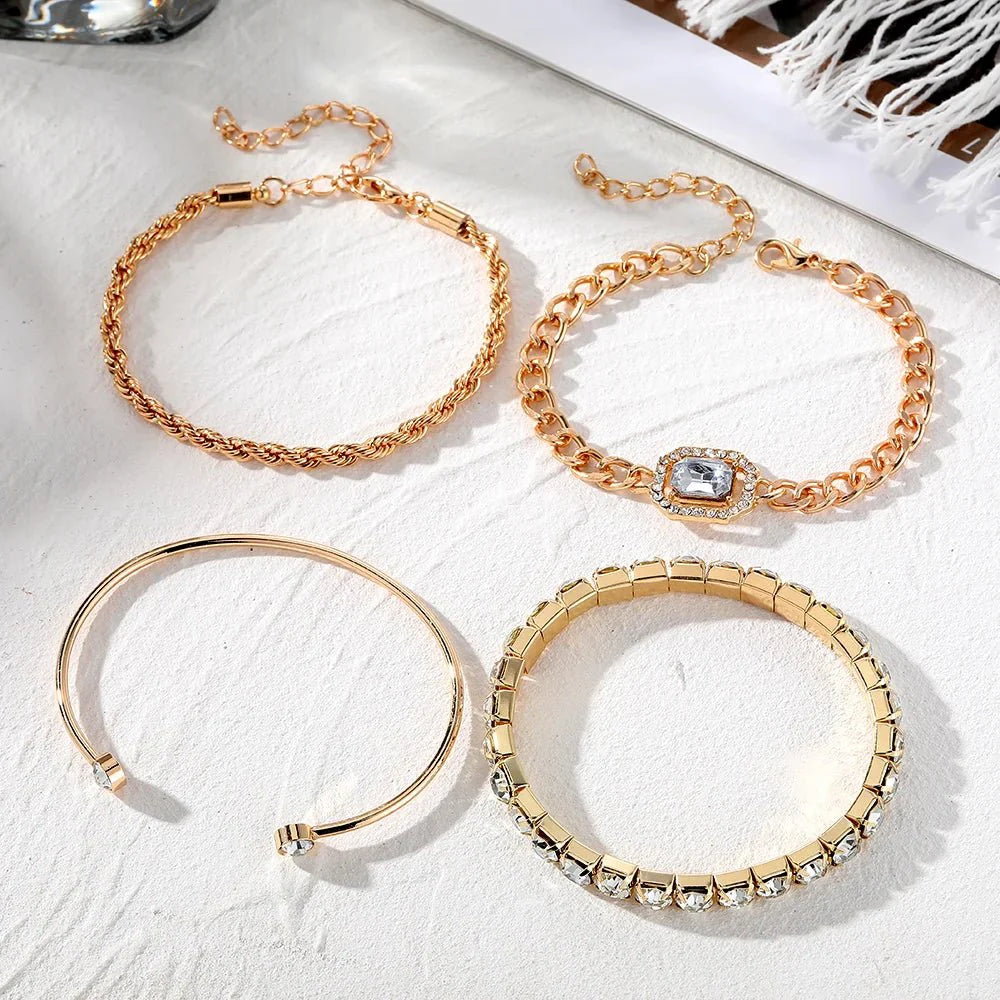 BowLift | 4pcs Diamond Shimmer Bracelet Stack