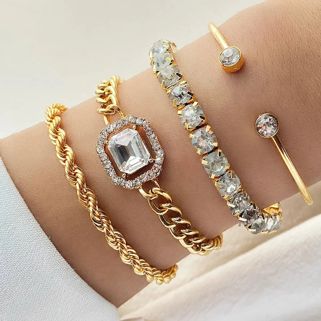 BowLift | 4pcs Diamond Shimmer Bracelet Stack