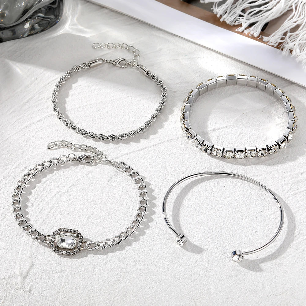 BowLift | 4pcs Diamond Shimmer Bracelet Stack