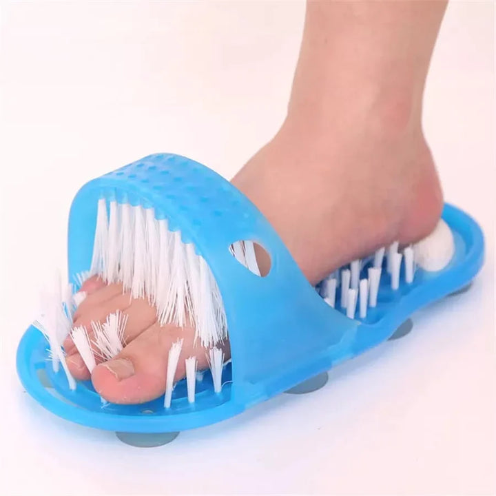 Easy Feet Cleaning Brush Exfoliating Foot Massager Slipper for Unisex Adults, 1 Pc (Blue) Bowlift