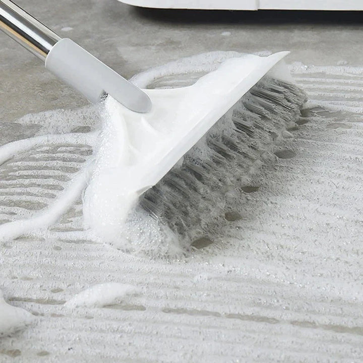 2 In 1 Floor Scrub Brush with Window Squeegee 120 Degrees Rotatable Long Handle Bowlift
