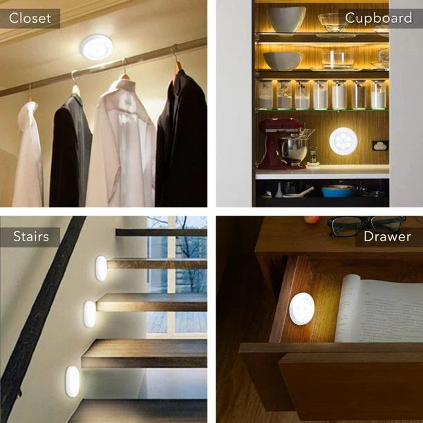 3 Pcs Wireless LED Lights Closet Lights with Remote Control Bowlift