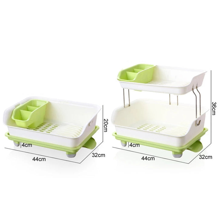 2-Tier Dish Drying Storage Drain Rack Bowlift