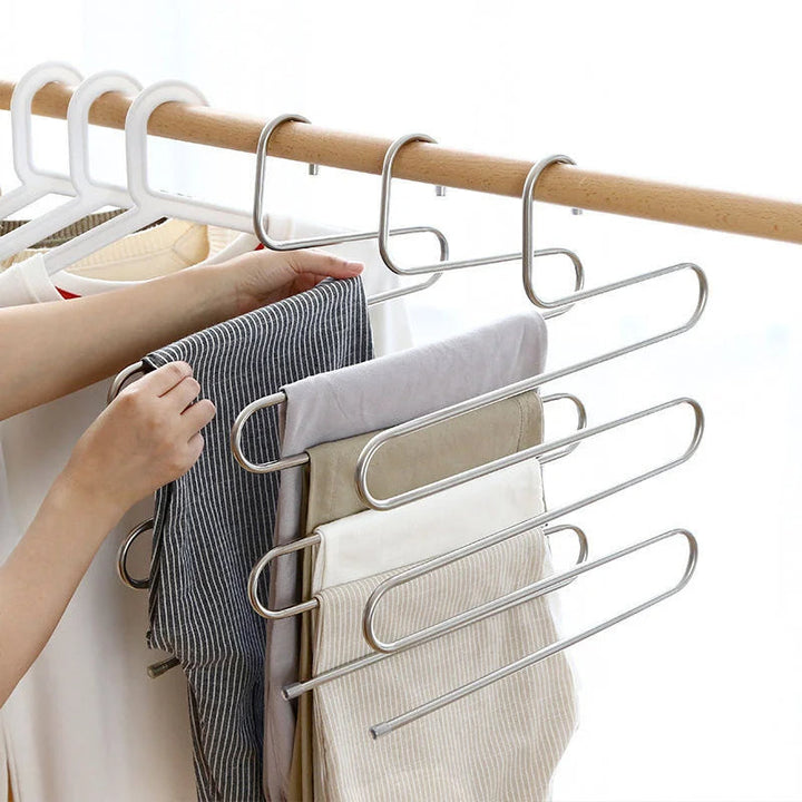 5-Layer Stainless Steel S-Shape Clothes Hanger | Bowlift