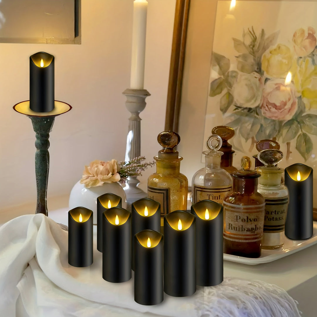 BowLift | MystiFlame - 5-Piece LED Candle Set with Black Finish