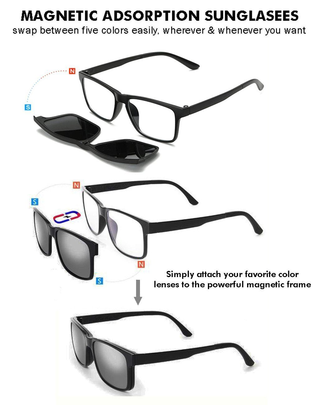 BowLift | 5-in-1 Swappable Sunglasses