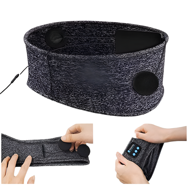 SnoozeMelody - Soundproof Bluetooth Sleep Mask for Peaceful Nights Bowlift