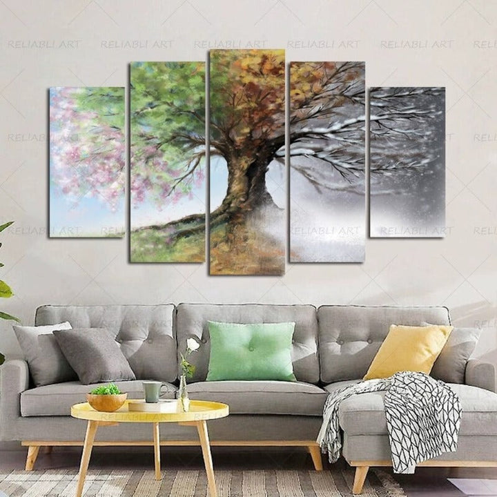 5 Panels "Seasonal Tree"-Wall Art Modular Pictures Posters | Bowlift