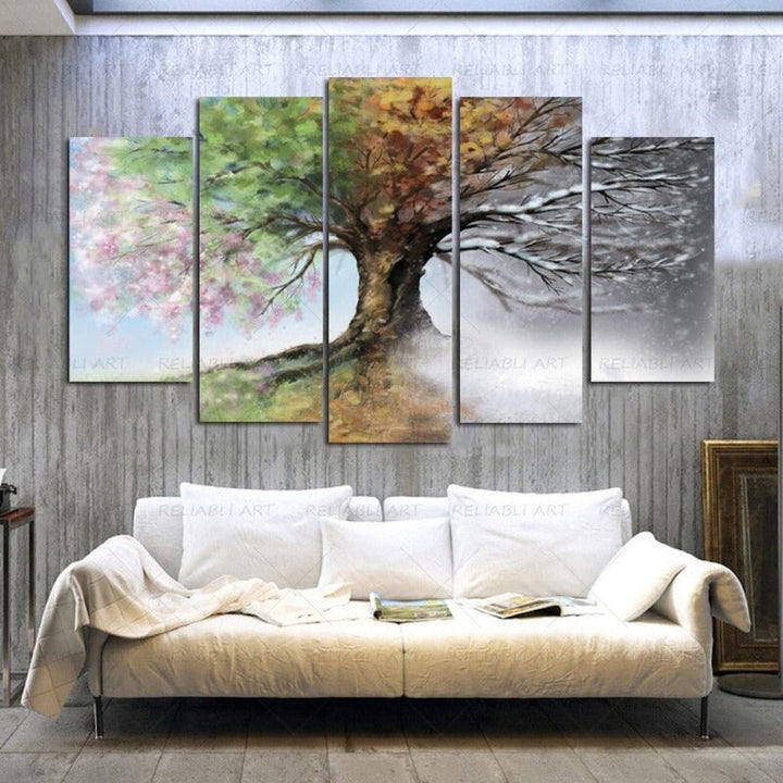 5 Panels "Seasonal Tree"-Wall Art Modular Pictures Posters | Bowlift