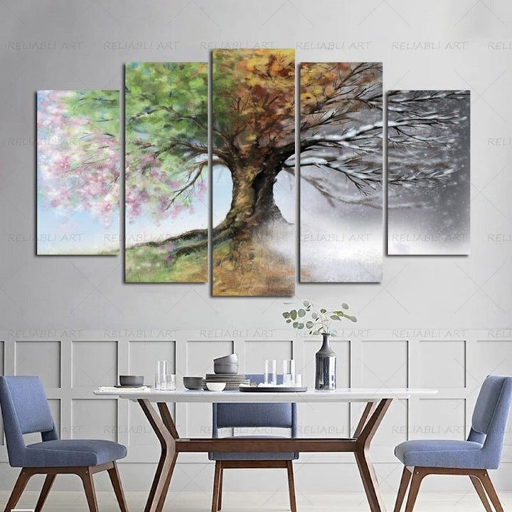 5 Panels "Seasonal Tree"-Wall Art Modular Pictures Posters | Bowlift