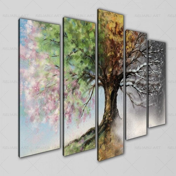 5 Panels "Seasonal Tree"-Wall Art Modular Pictures Posters | Bowlift