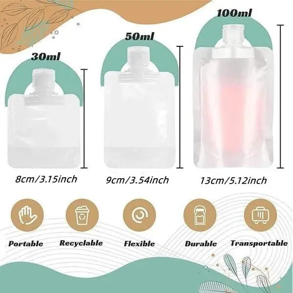 BowLift | 5-piece travel set for lotions – Lightweight & Leak-proof