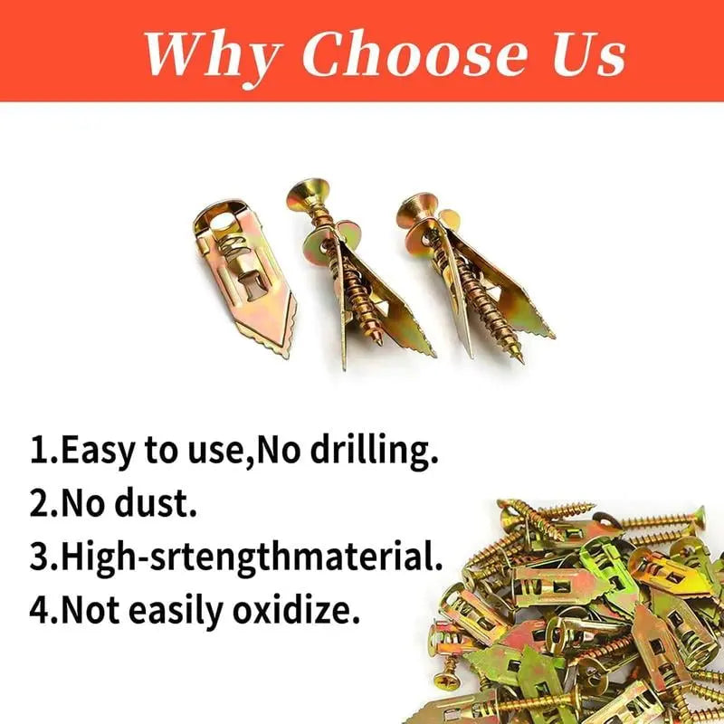 BowLift | 50 pieces of dowels with screws – self-tapping for drywall