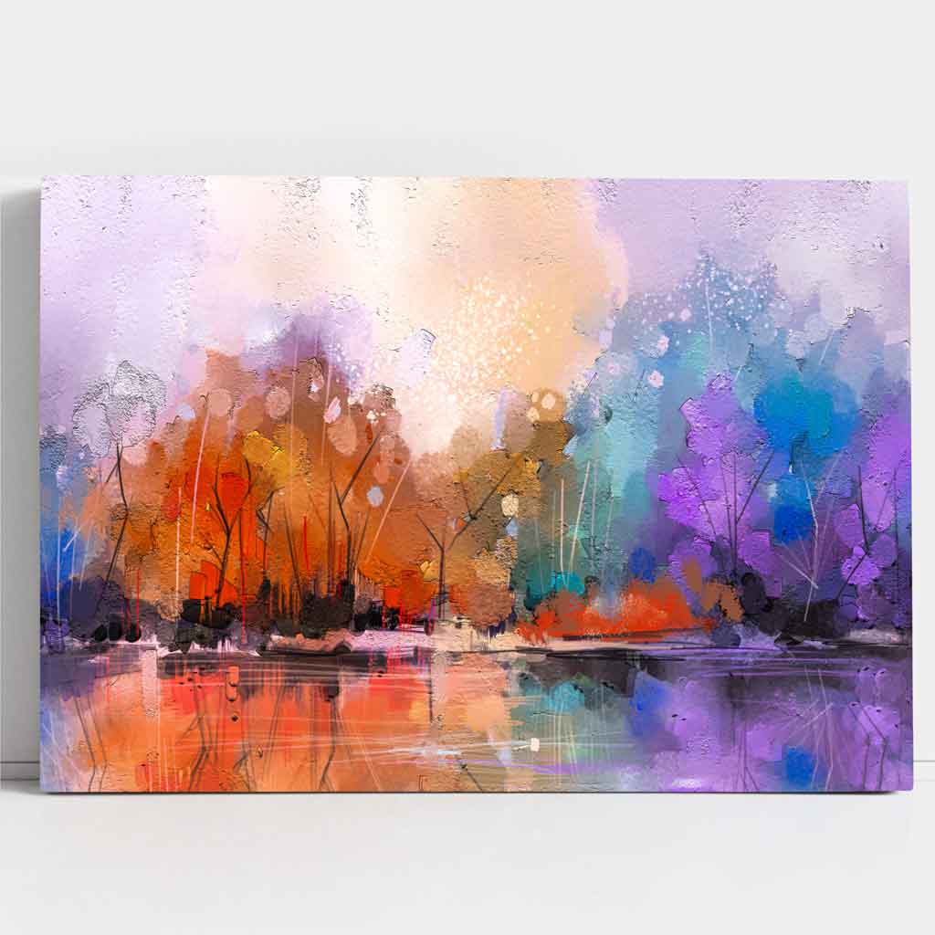 Abstract Purple Forest Wall Art Canvas Print | Bowlift