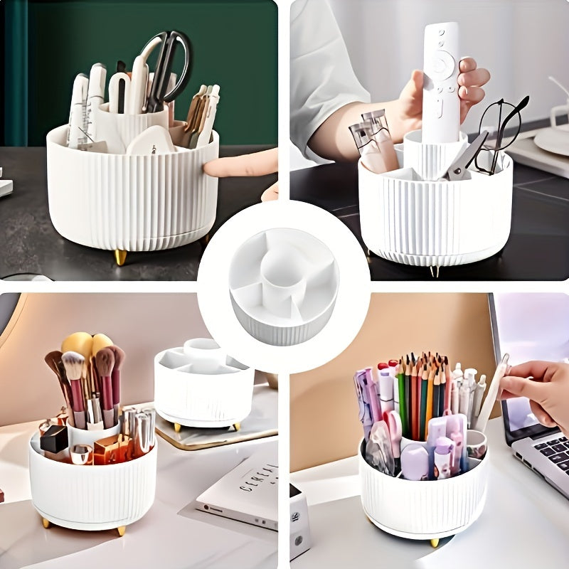 BowLift | GlamSpin – 360° Rotating Makeup & Desk Organiser with 5 Compartments