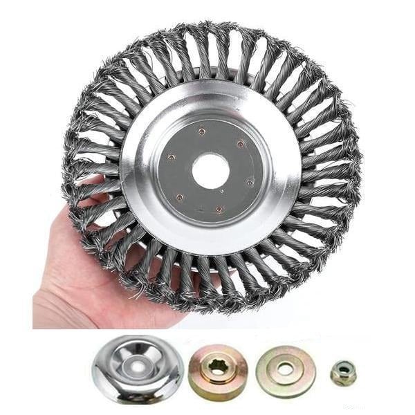 SteelTwist Weed Brush – 360° Trimmer Blade of Braided Steel (15 cm) | Bowlift
