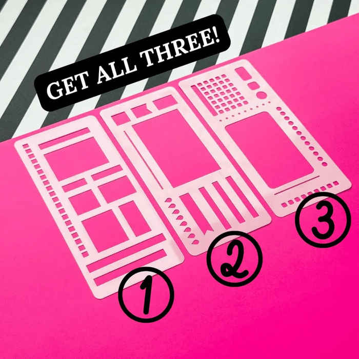 BowLift | Journal Stencil Set | Reusable Mylar Templates | Bullet Planner & Scrapbook Accessories
