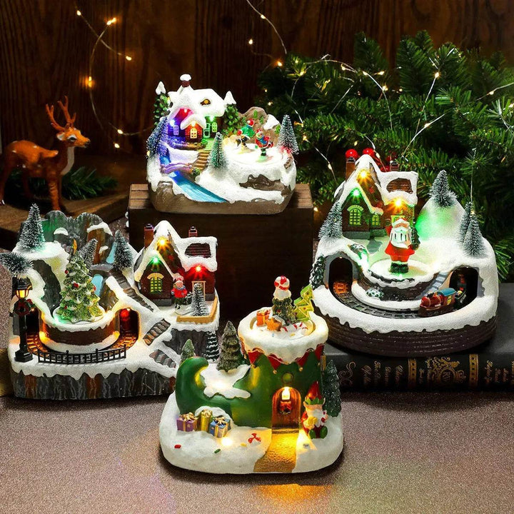 BowLift | Christmas Rotating Resin Luminous Music Box Ornaments