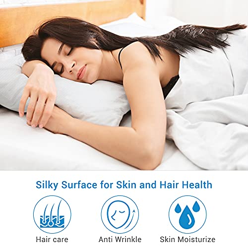 2-Pack Cooling Pillowcases – Premium Silky White Stripes,  Technology, Q-Max 0.3 | Bowlift