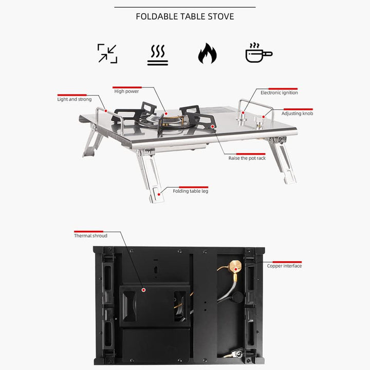 BowLift | Outdoor Folding Camping Stove with Electronic Ignition – Travora