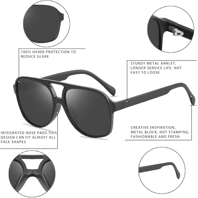 Retro Aviator Sunglasses - Indy | Bowlift