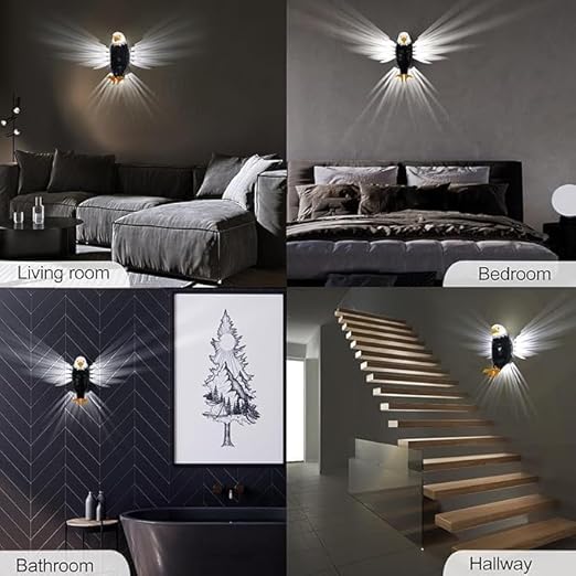 BowLift | 3D Eagle Wall Light | Patriotic LED Lamp | PETG Material | Warm White Illumination