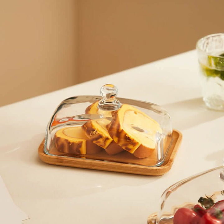 BowLift | Wooden Butter Dish with Glass Lid – Elegant Tableware