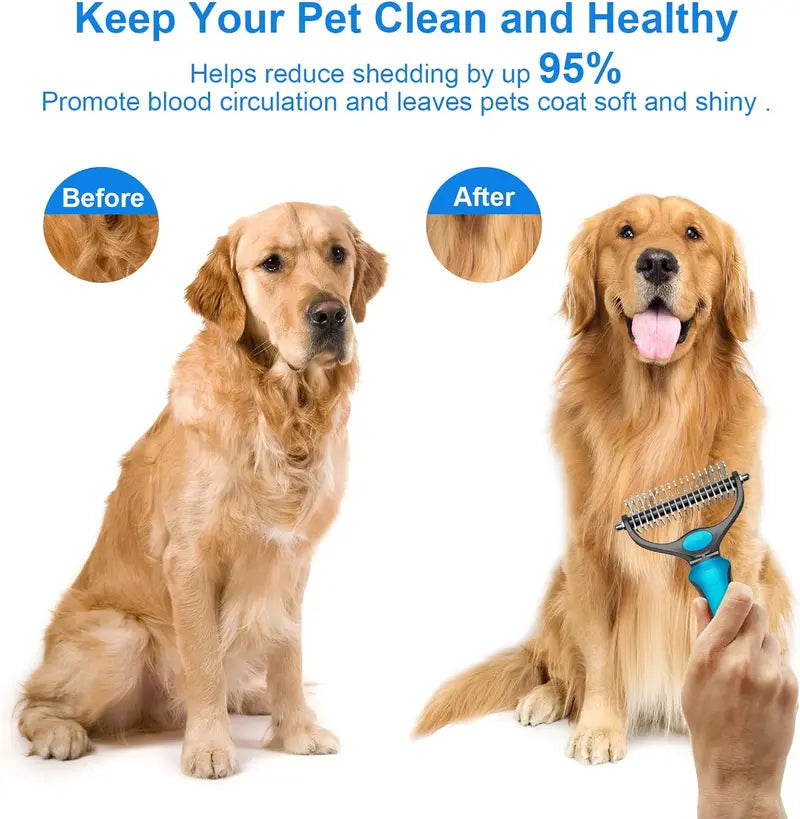 Double-sided pet grooming brush - End the hair chaos and enjoy quiet, cozy cuddle hours | Bowlift