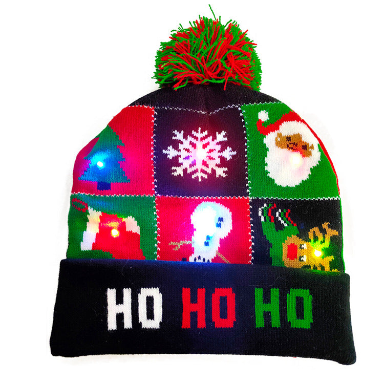 BowLift | Christmas Decoration Knitted LED Light Cap Christmas Tree Snowman Adult Child Hat