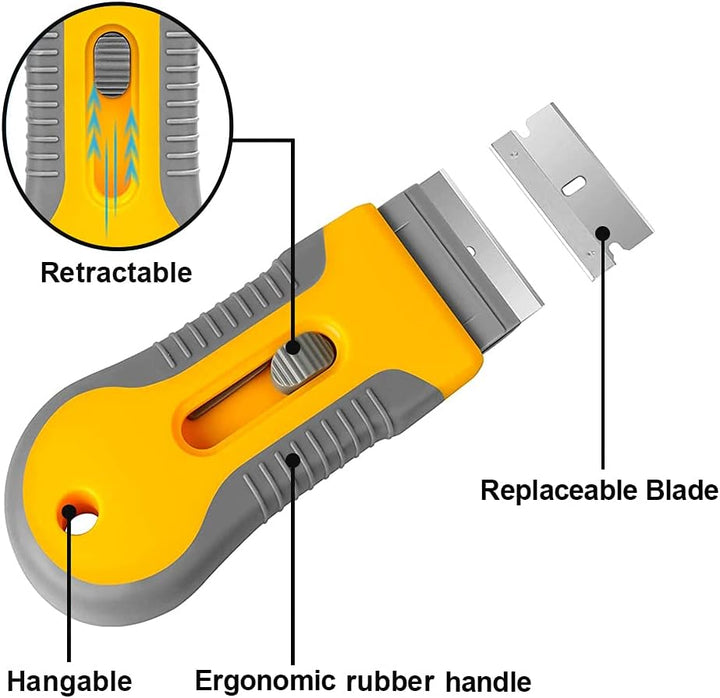 BowLift | Hob Scraper - Premium Razor Blade Scraper Cleaner with 20pcs Replacement Blades