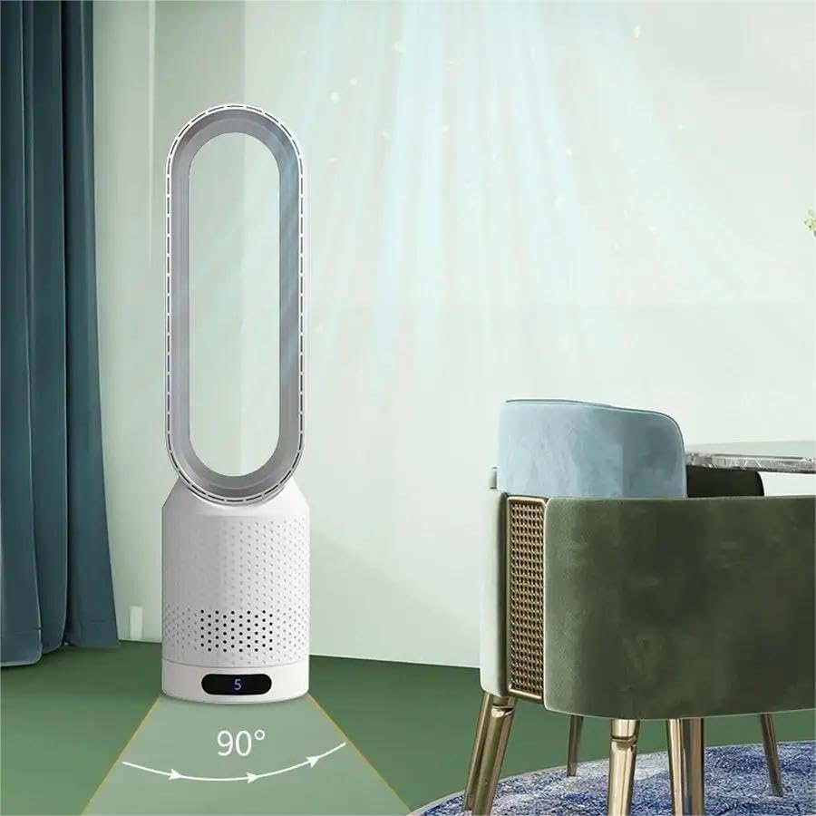 Portable Bladeless Fan with Air Purification and Remote Control | Bowlift