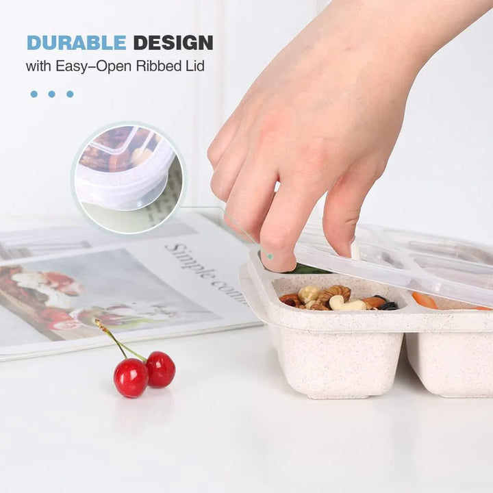 BowLift | Bento-Style 4-Compartment Meal Prep Boxes in 4-Pack – Sustainable and Practical