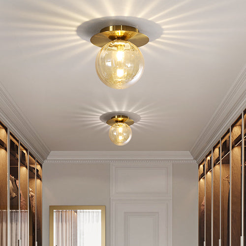 BowLift | EleganceGlow Ceiling Lamp - Gold Smoke Water Glass Design