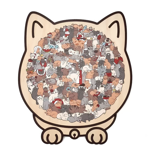 BowLift | 135-Piece Wooden Cat Puzzle