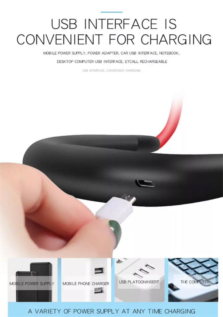 USBPortable Fan Cold Fan Hands Free Neck Fan Hanging Rechargeable Mini Sports Fan | Bowlift