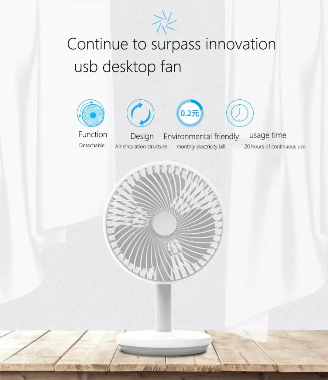 Rechargeable Mini USB Desktop Fan | Bowlift