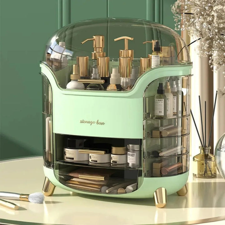 BowLift | Luxury Transparent Makeup Organizer with Sliding Doors and Drawers