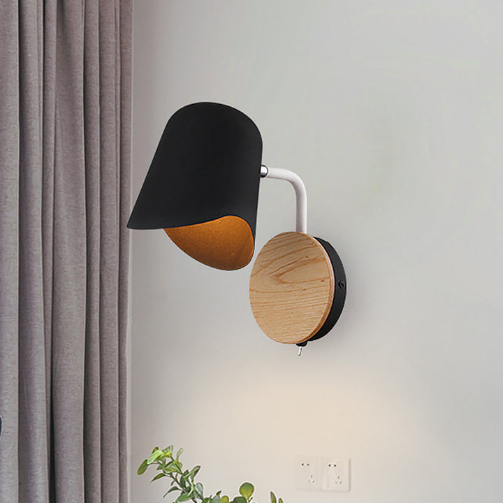BowLift | Wall Mount Lamp made of Metal Nordic 1-Light White/Black Wall Light with Right Arm Angle