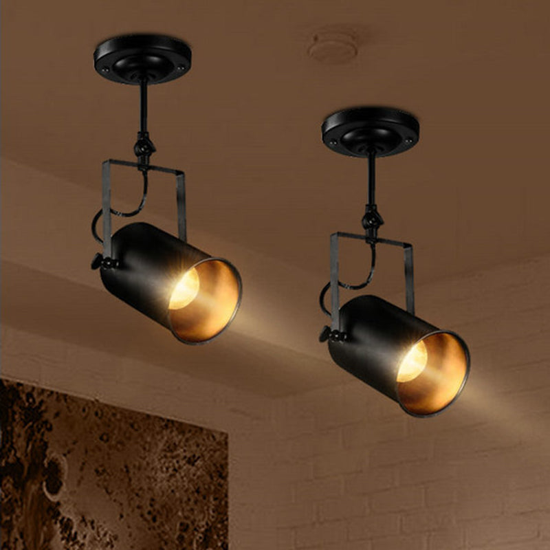 BowLift | Farmhouse Cylinder Sconce Lighting 1-Light Iron Wall Lamp Fixture in Black with Adjustable Handle