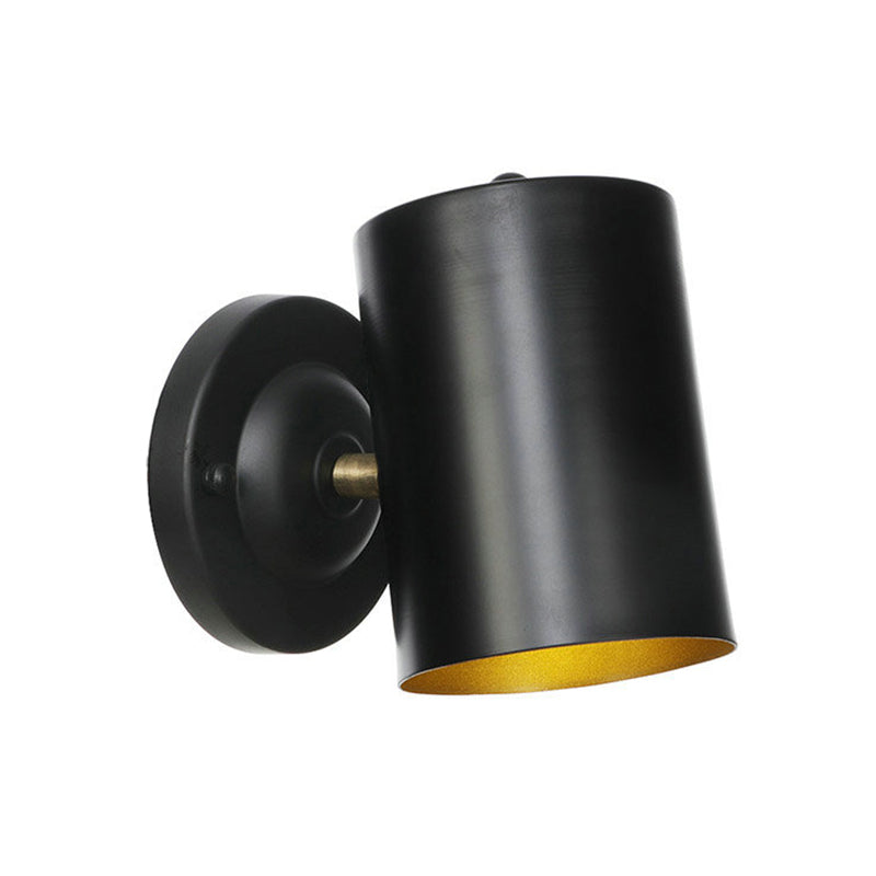 BowLift | 1 Light Cylindrical Wall Lamp Fixture Farmhouse Black Finish Metal Wall Mount Wall Lamp for Bedside, 4"/6" W