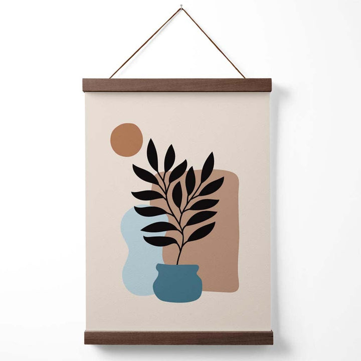 Beige, Blue and Brown Boho Graphic Floral Posters with Hanger | Bowlift