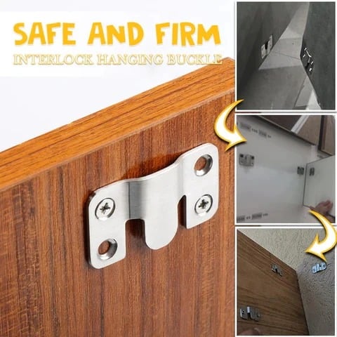 BowLift | Interlock Hanging Clip — Stainless Steel Wall Art Hooks with Secure Hold (5 Pieces)