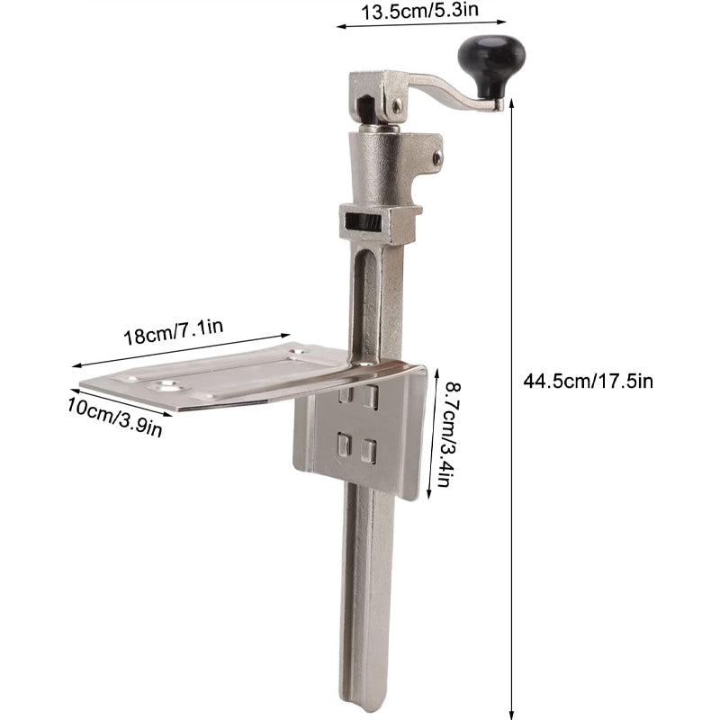 BowLift | 17.5in Manual Can Opener Commercial Table Clamp Opener with Plated Steel Base