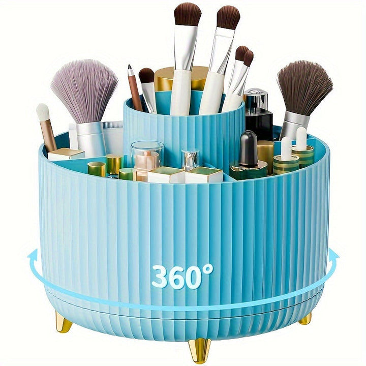BowLift | GlamSpin – 360° Rotating Makeup & Desk Organiser with 5 Compartments