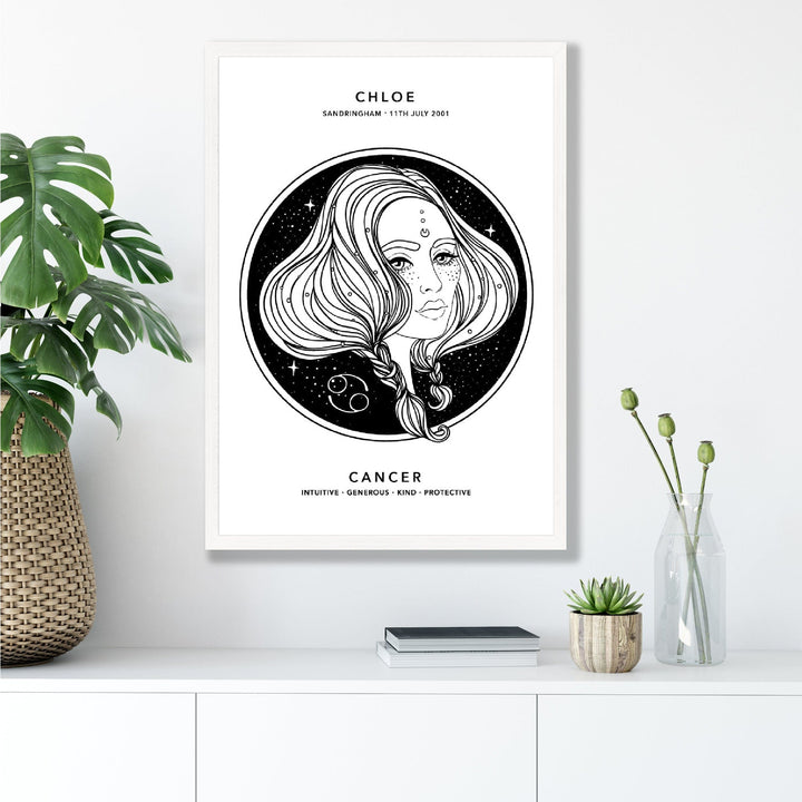 KREBS - Personalized Zodiac Girl Art Print | Bowlift